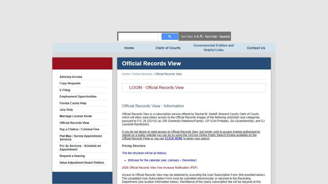 Official Records View - Brevard County, Florida - Clerk of the Court