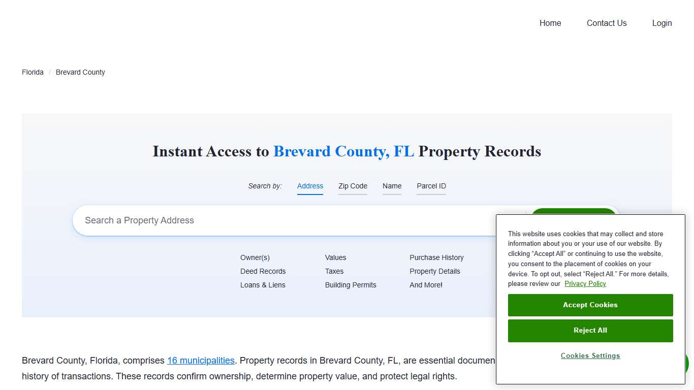 Brevard County Property Records Owners, Deeds, Permits